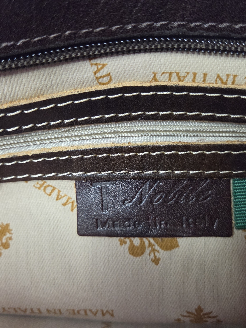 VINTAGE T Nobile Dark Brown Italian Leather Handbag MADE in ITALY. - Picture 5 of 11